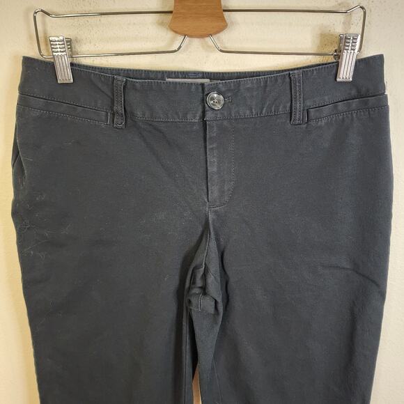 Eddie Bauer Slightly Curvy Fit Straight Leg Chino Pants Size S10 Black Stretch - Picture 2 of 8
